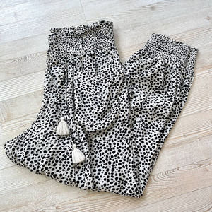 Aerie Dalmatian Print Harem Jogger Pants | White/Black Large